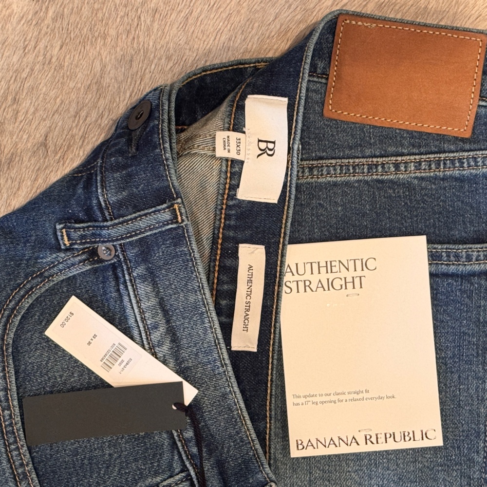 Banana Republic 33x30 Dark Blue Denim Jeans - Picture 3 of 4